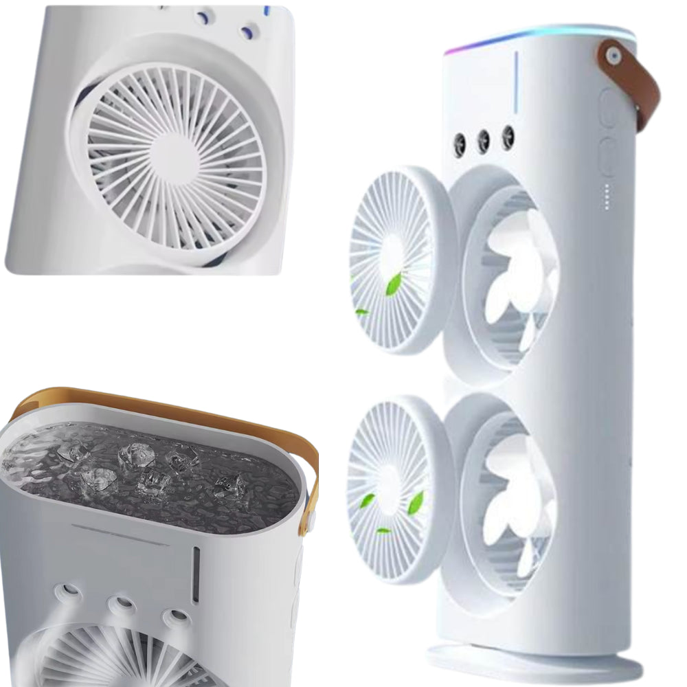 Double ventilateur pulvérisateur portable, rechargeable USB®